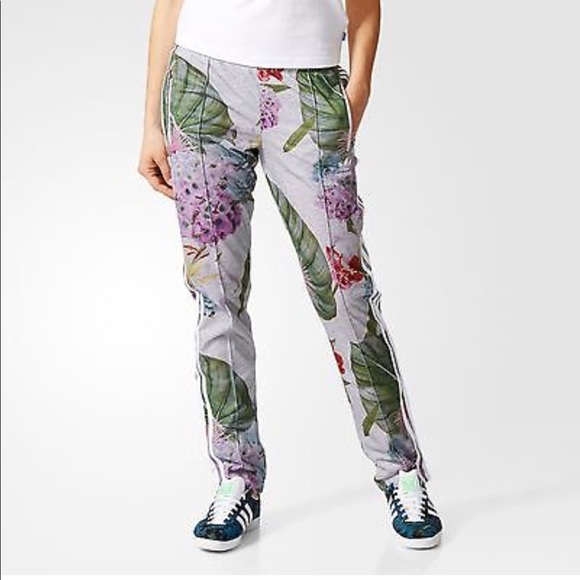adidas floral track pants